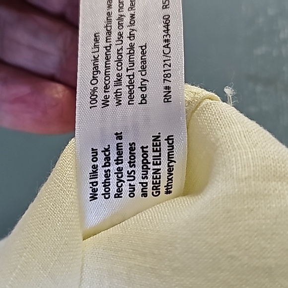 Eileen fisher light yellow oversized shirt. 100% organic linen. Size small P.‎ - Picture 10 of 11